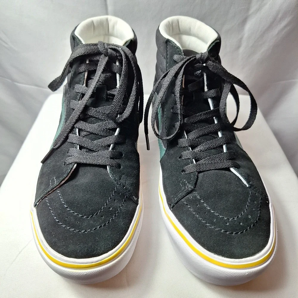 VANS ComfyCush Sk8-Hi Trip Outdoors Sneaker Men/8 Wmn/9.5 Black Yellow Sunny Day